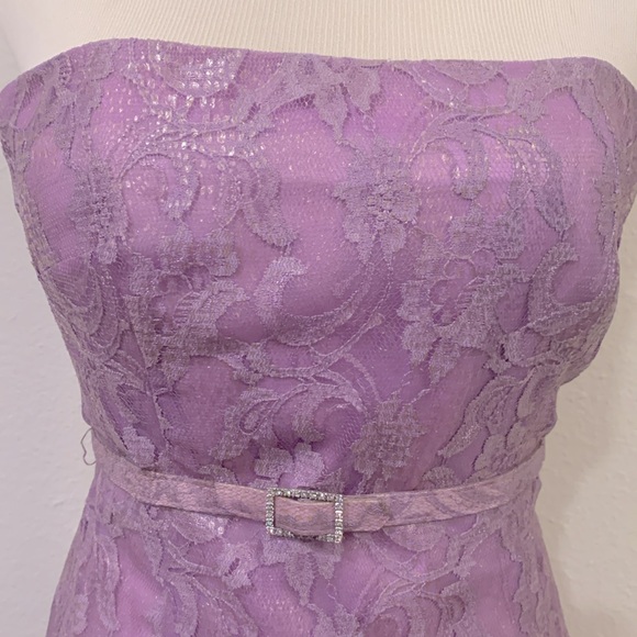 EUC Kay Unger Nordstrom lavender lace tube dress Sz. 2 - Picture 2 of 6